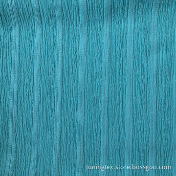 Dyed Knitted Crinkle Fabric With Stripes